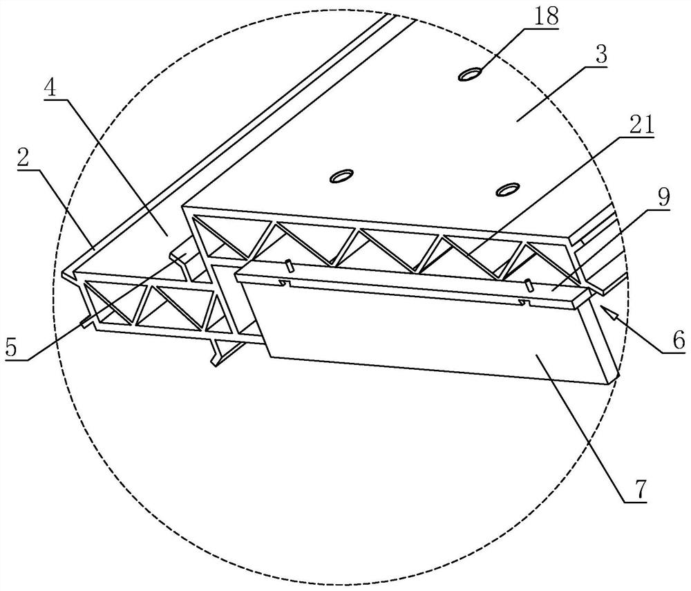 Structural separation seam applied to aluminum form and construction process thereof