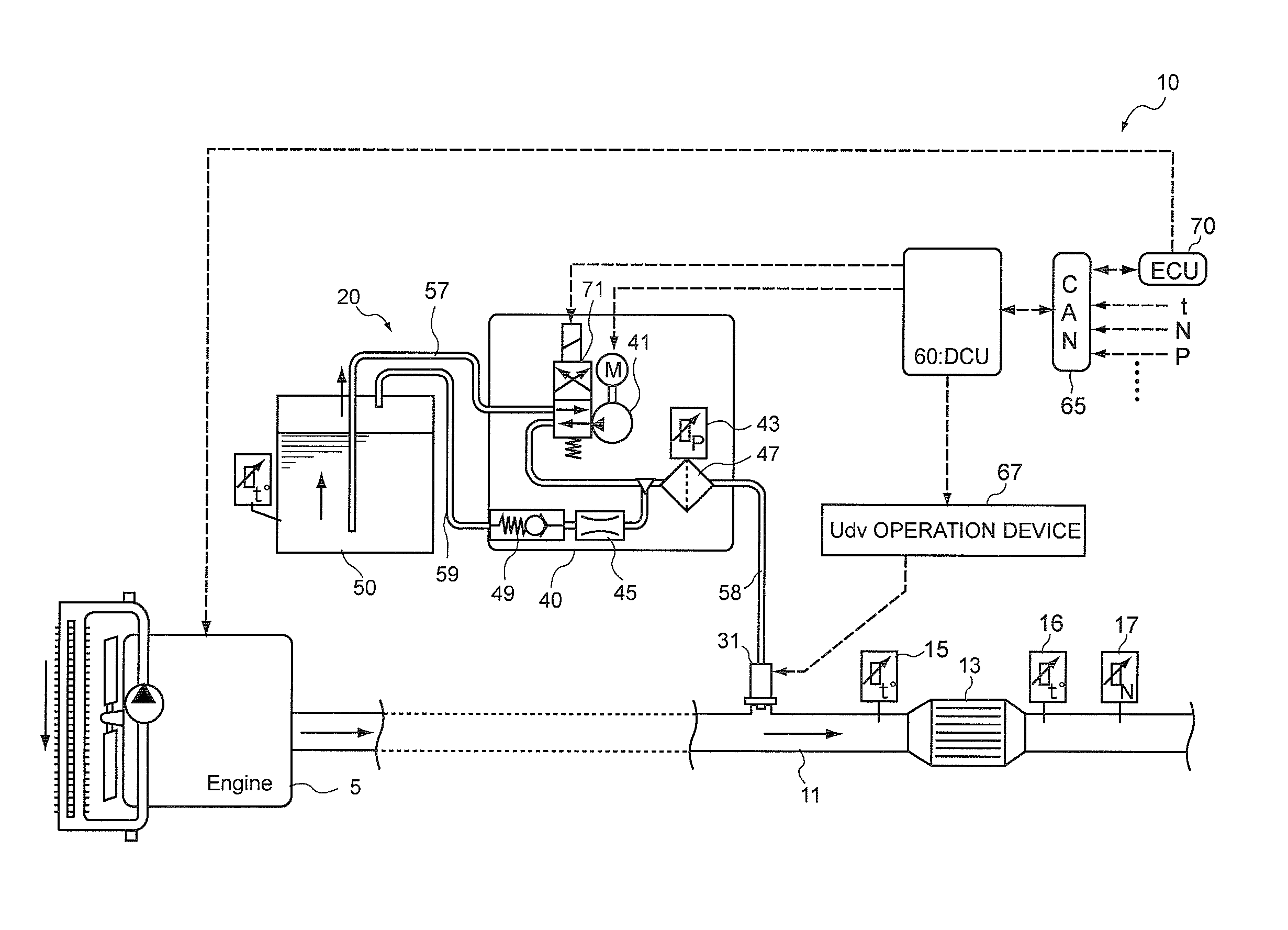 Control device of reducing agent supply apparatus, reducing agent collection method, and exhaust gas purification apparatus