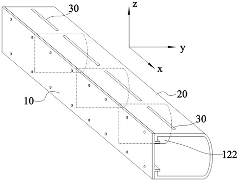 Partition perforated square tube space sound absorber