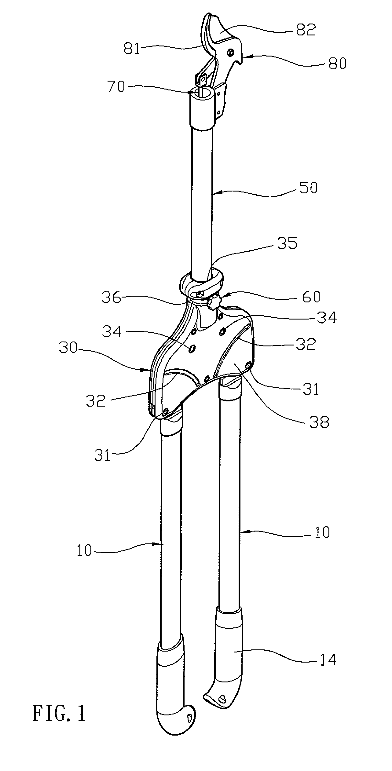 Labor-saving long-arm gardening shears