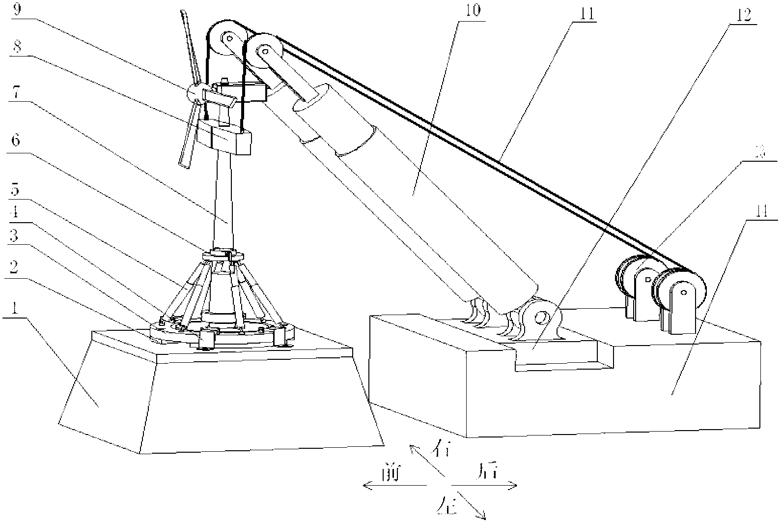 Installation device for offshore wind generating set