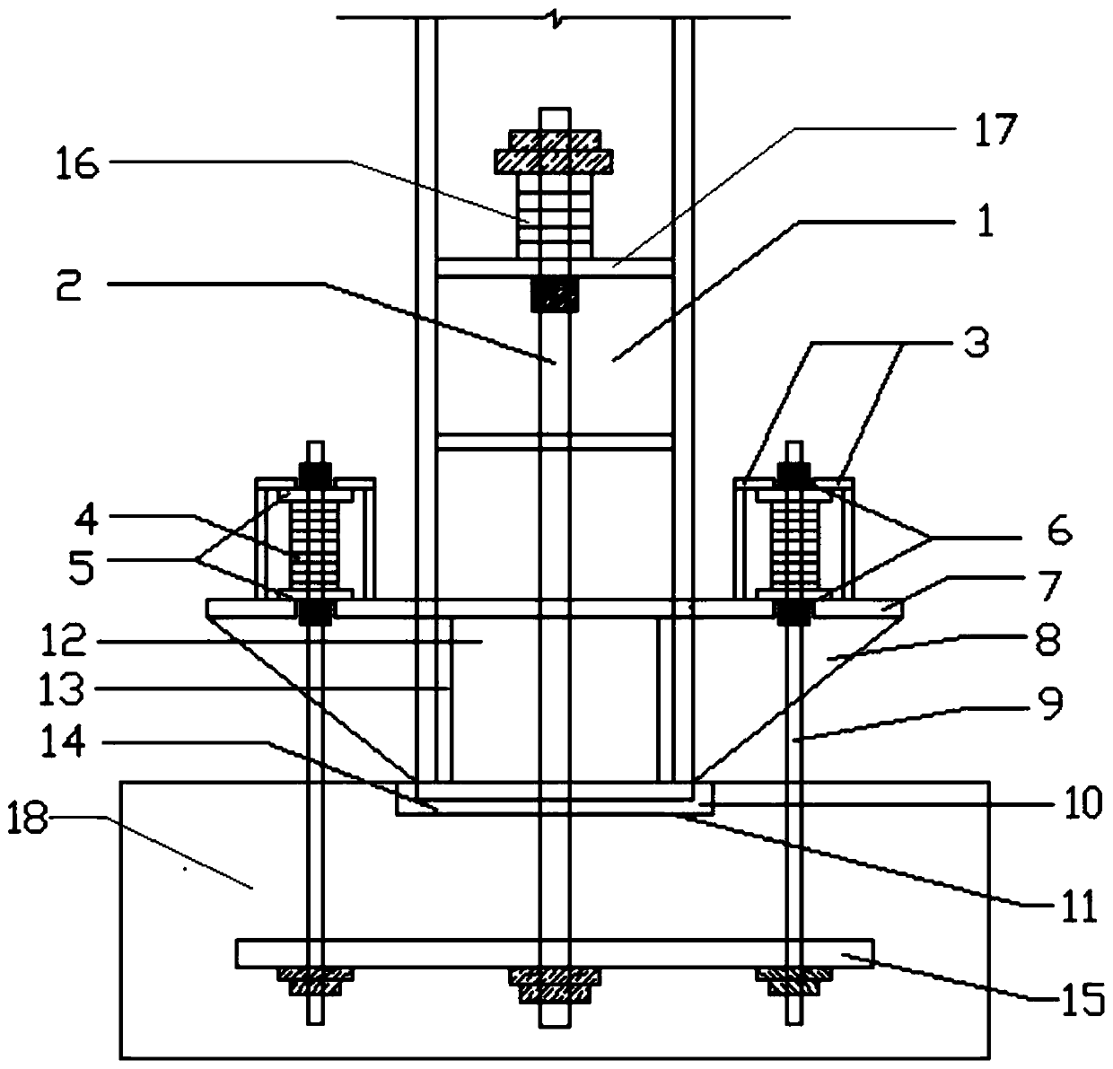 Auto-recovering reinforced column base and construction installation method thereof