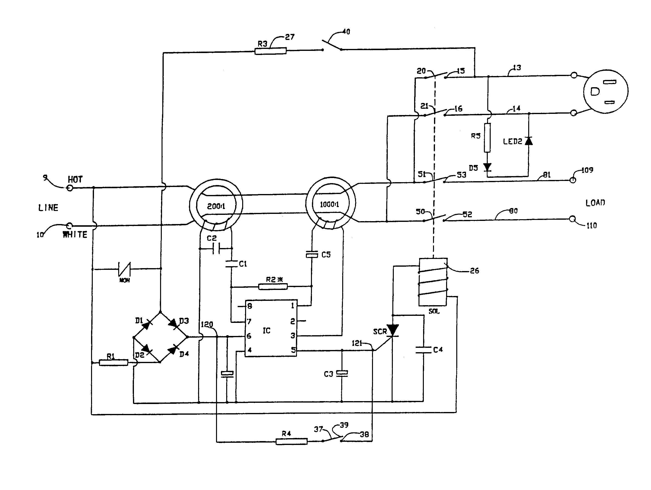 Receptacle device having circuit interrupting and reverse wiring protection