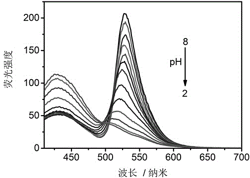 Water-dispersiblity fluorescent polymer nanoparticle with radio detecting function for pH value and mercury ions as well as preparation method and application of water-dispersiblity fluorescent polymer nanoparticle