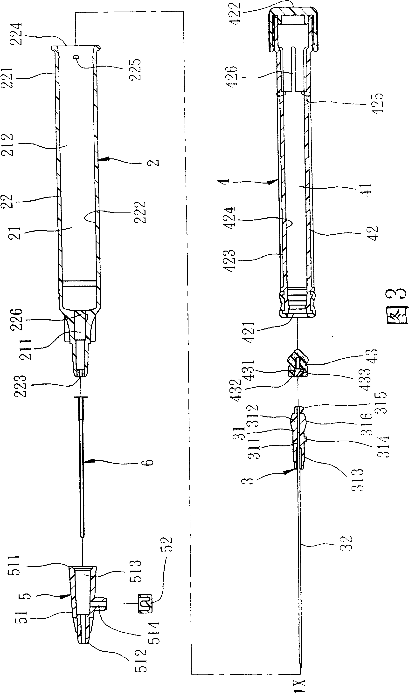 Safe apparatus with injection and hemospasia function