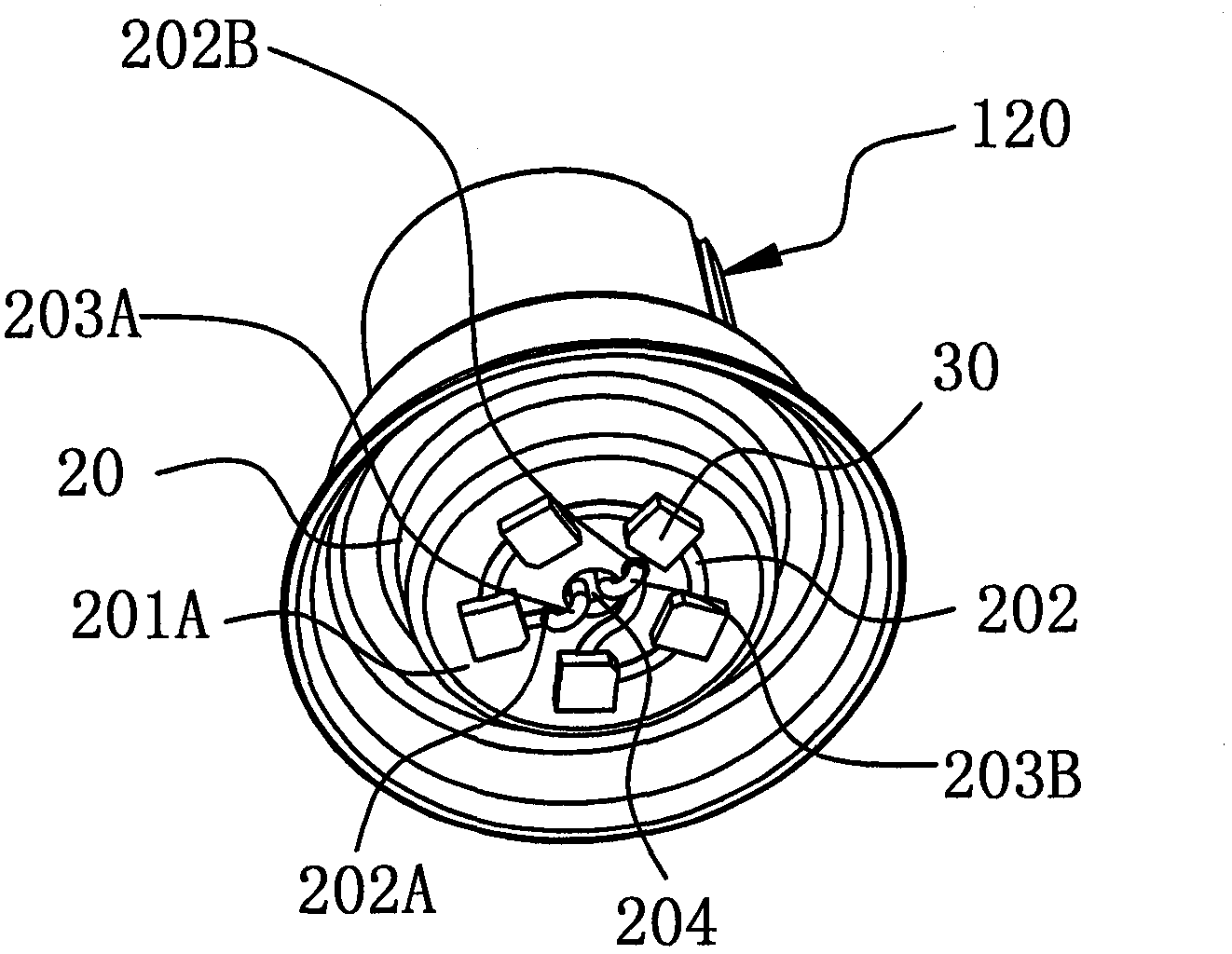 Light emitting diode (LED) lamp wick and lighting device with LED as light source