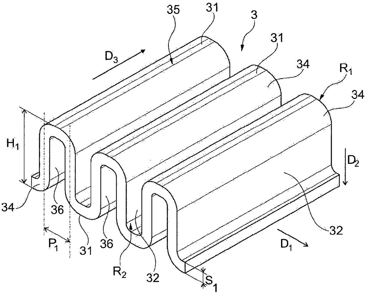 Fin for a plate heat exchanger and method for producing same