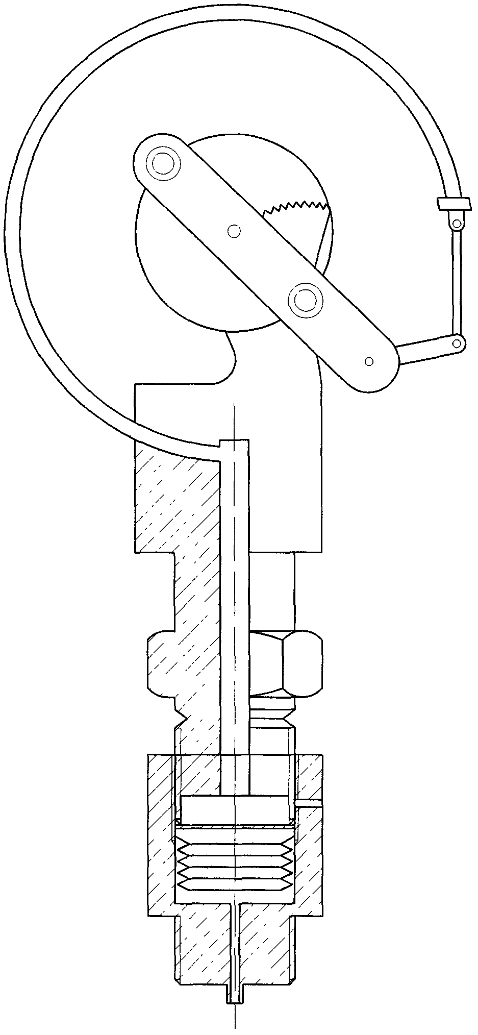 Radial corrugated pipe diaphragm-freezing-preventive pressure gauge with fluorescent indications on dial scales