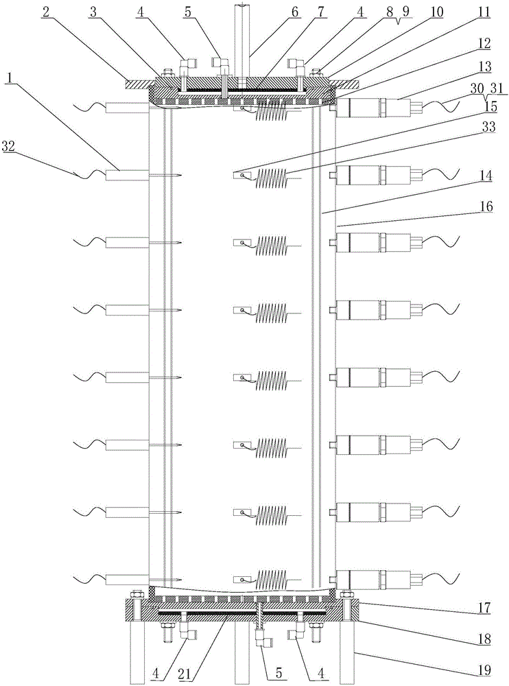 Device for testing electric conductivity and soil-water characteristics of loess