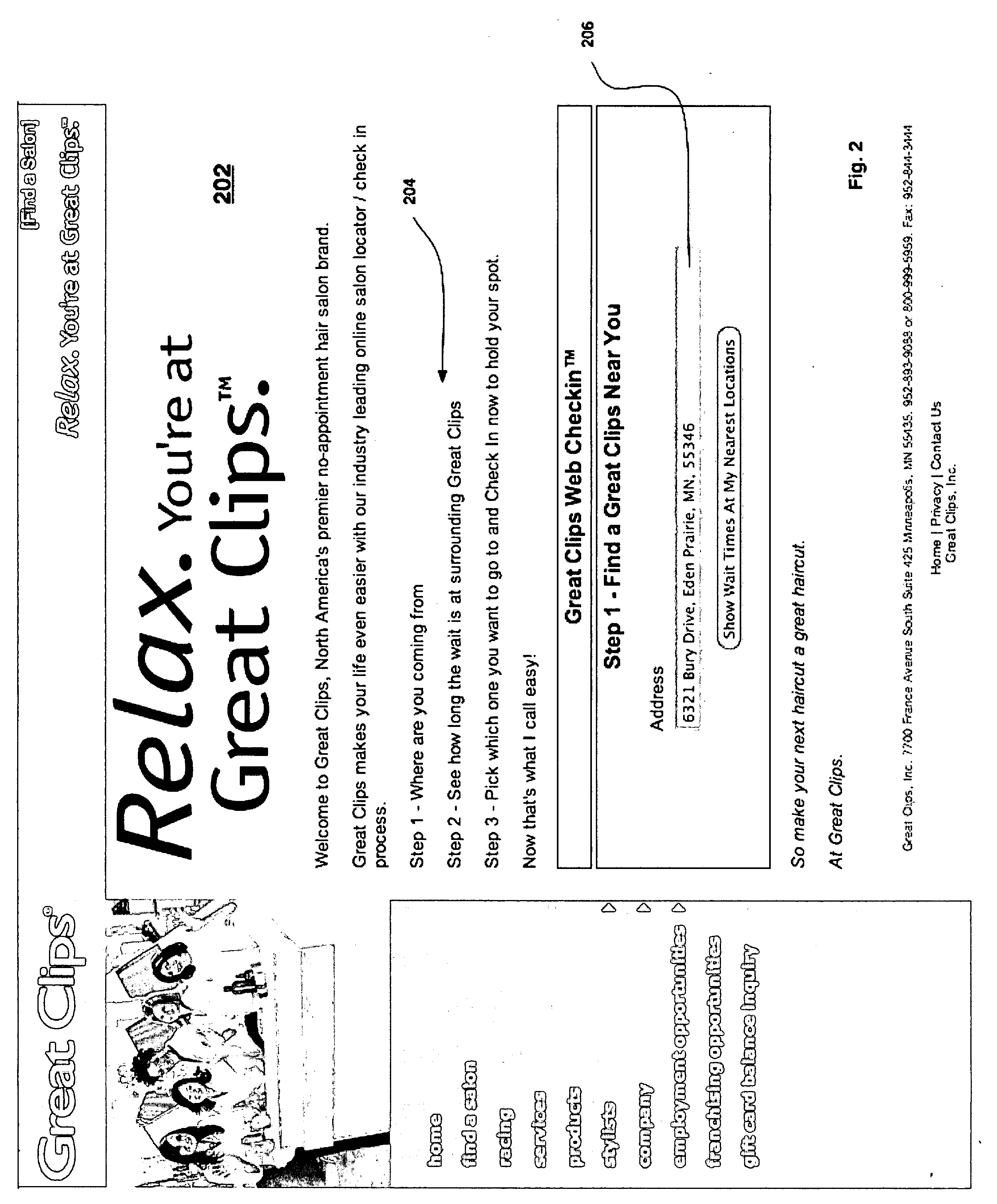 System and method for web-based customer check-in