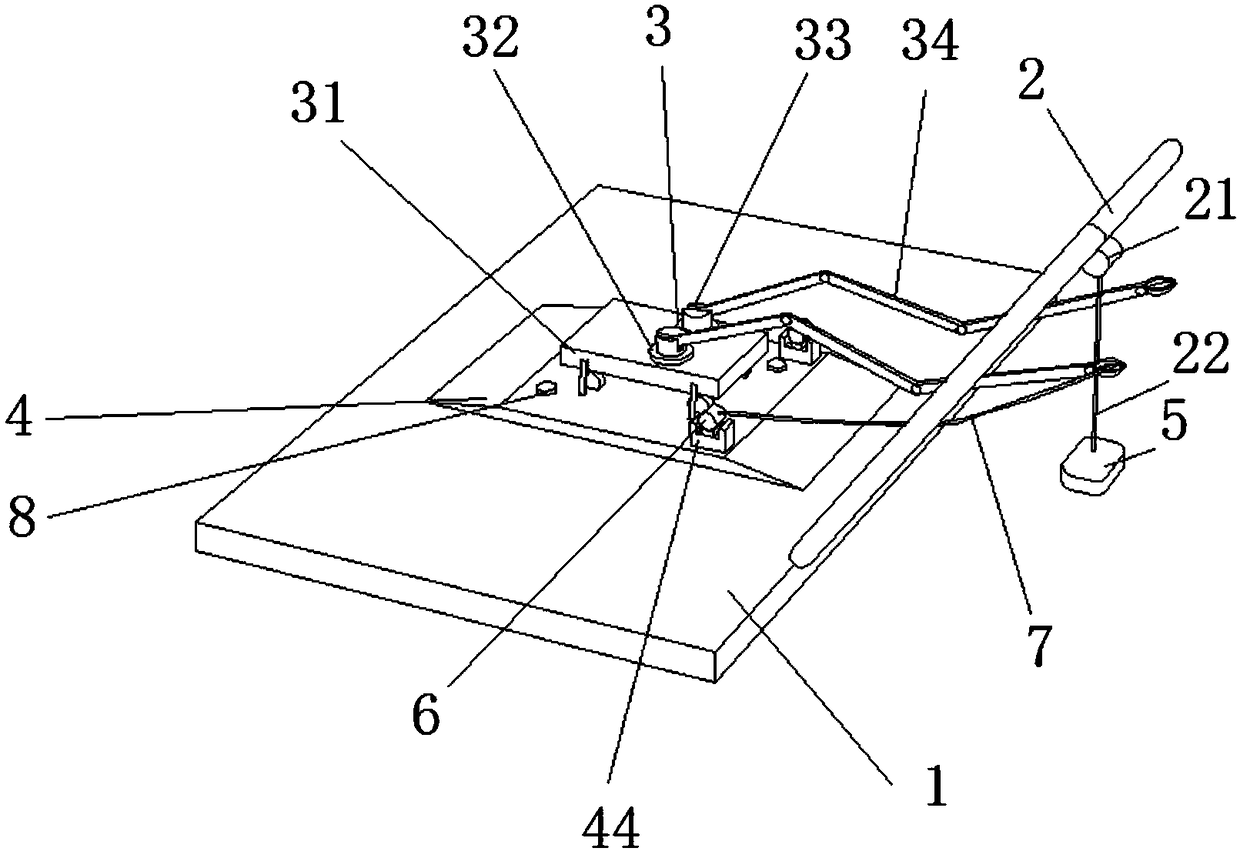 A rope-towed marine scientific research equipment anti-swing recovery device