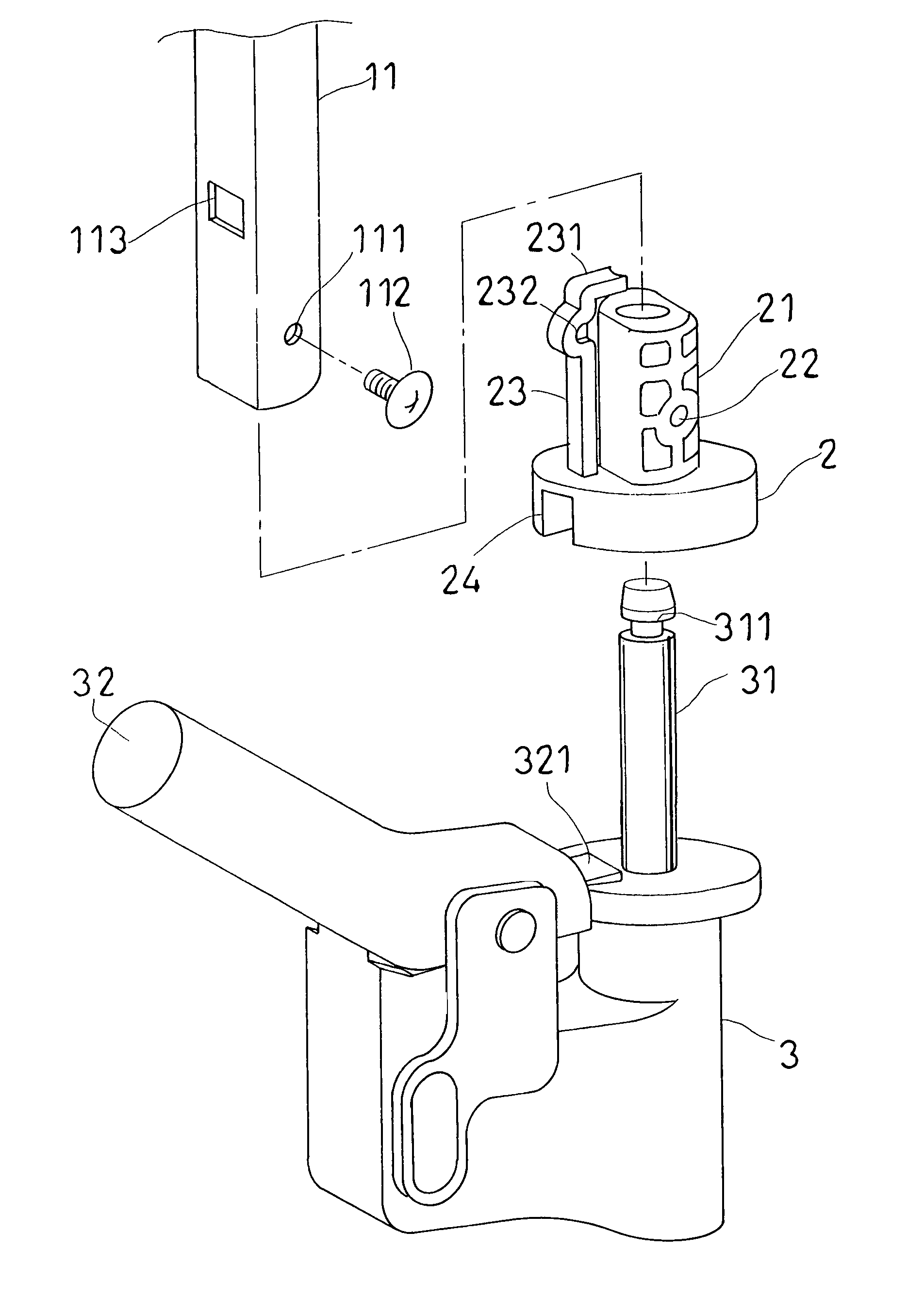 Quick release structure for front wheel of baby stroller