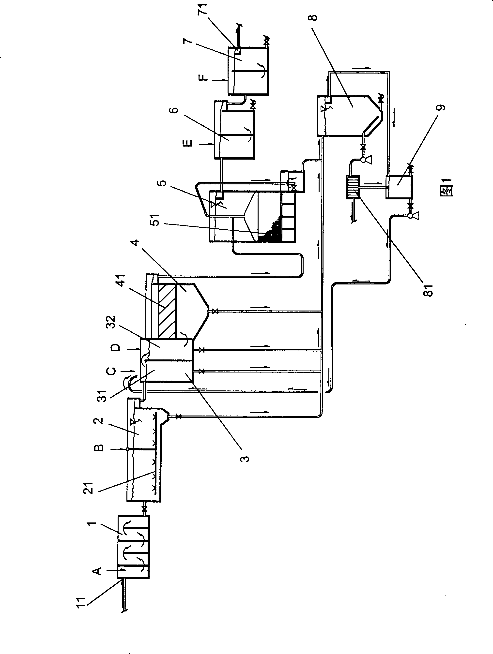 Method and device for treating garbage percolation sewage using composite dieselguhr