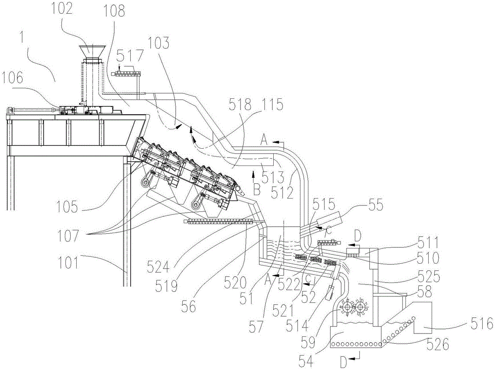 Waste gasification melting furnace