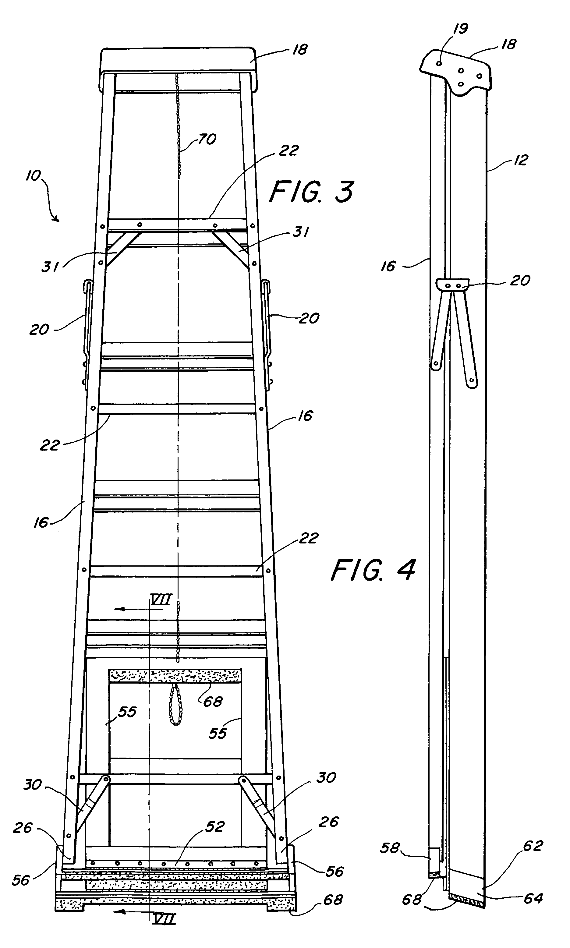 Stabilizer for folding step ladders