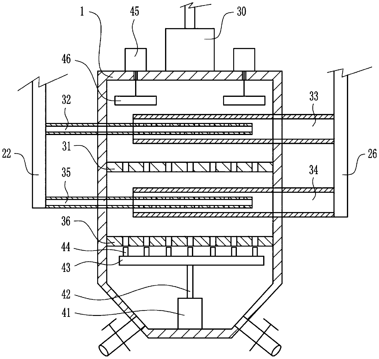 Novel extraction device for rare earth feed liquid