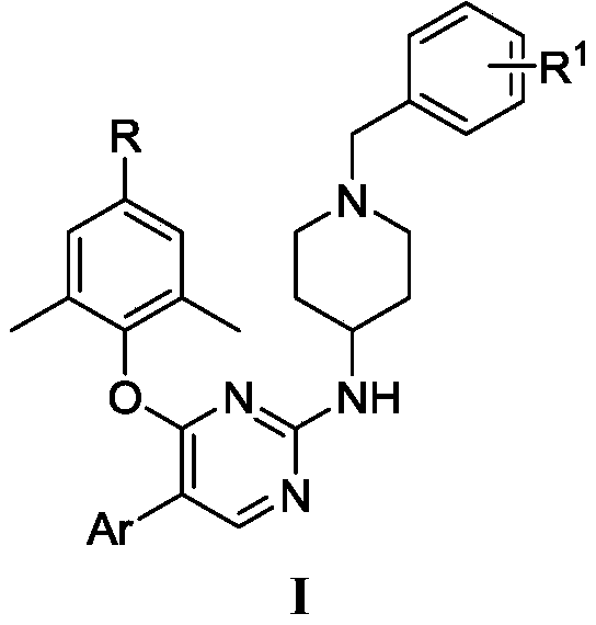 2,4,5-trisubstituted pyrimidine compound taking HIV-1 reverse transcriptase as target spot as well as preparation method and application thereof