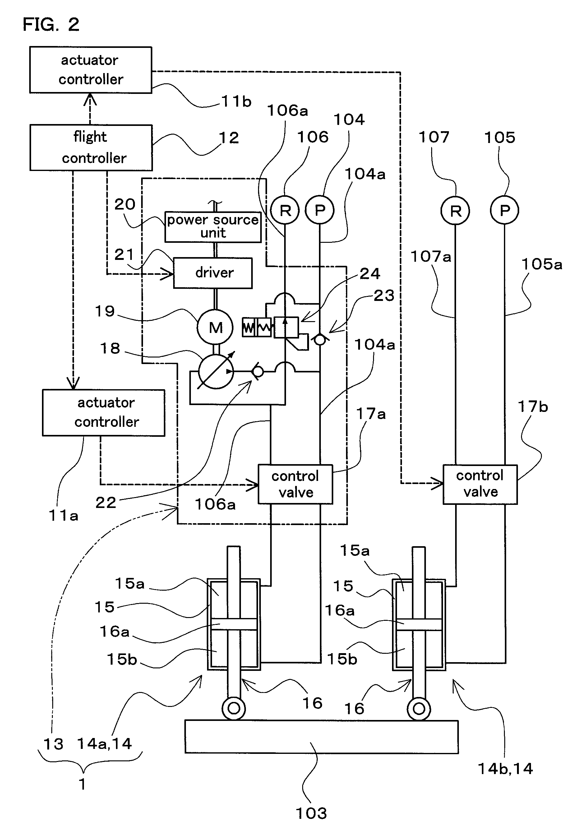 Hydraulic system for aircraft actuators