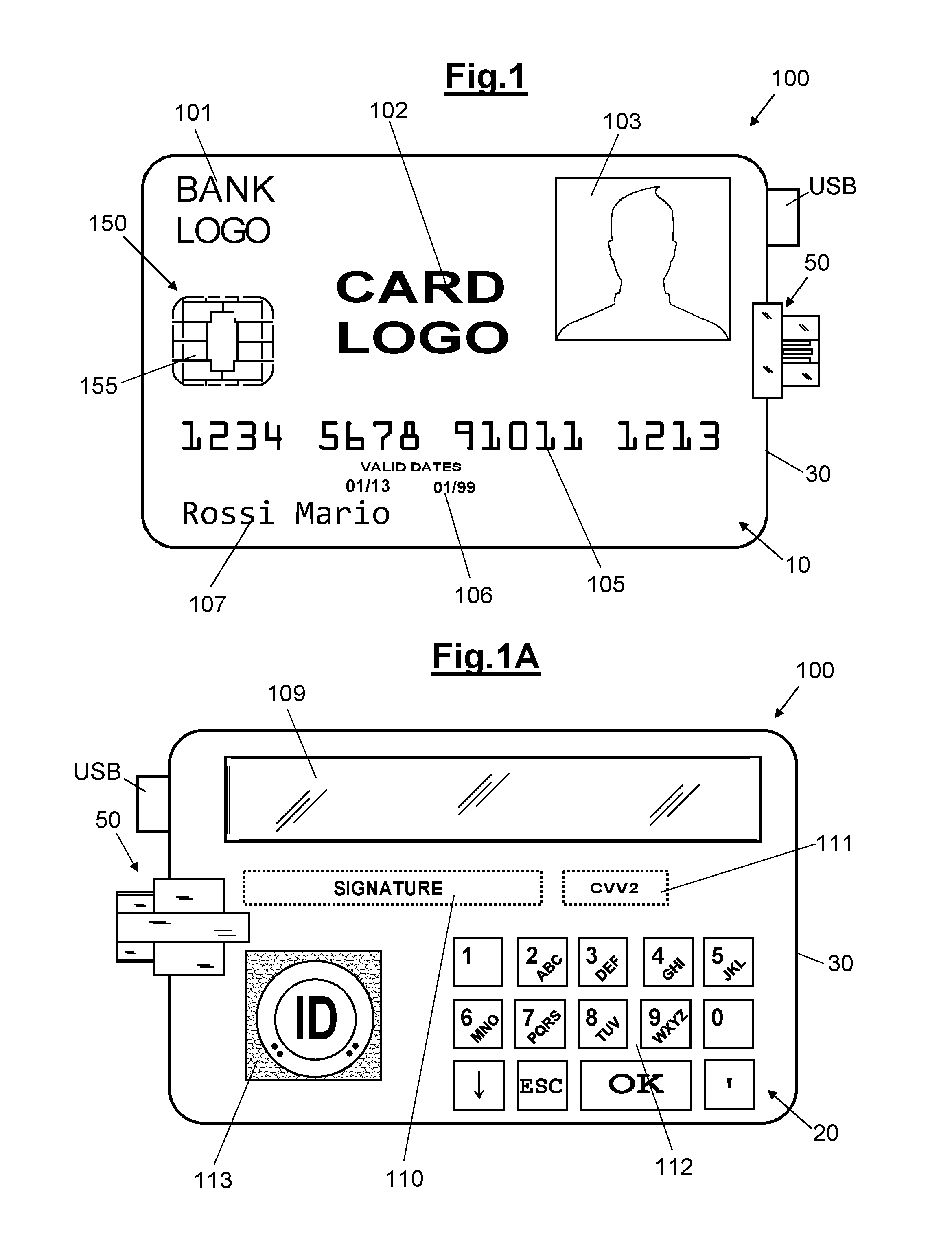 Payment card, related reading device and bracelet comprising the payment card