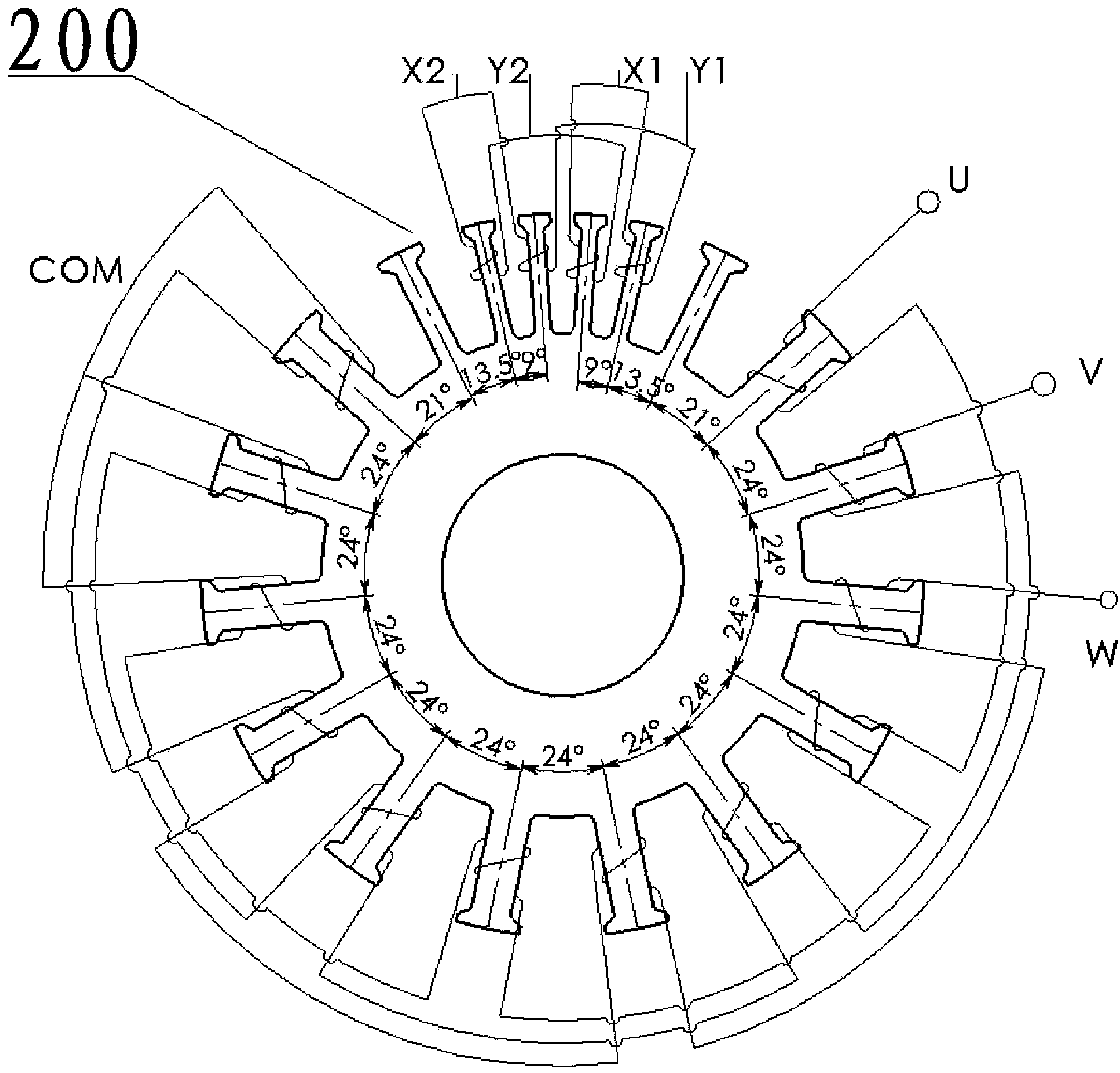 Outer rotor type permanent magnet motor with rotor position sensor, method for detecting rotor position and servo motor system