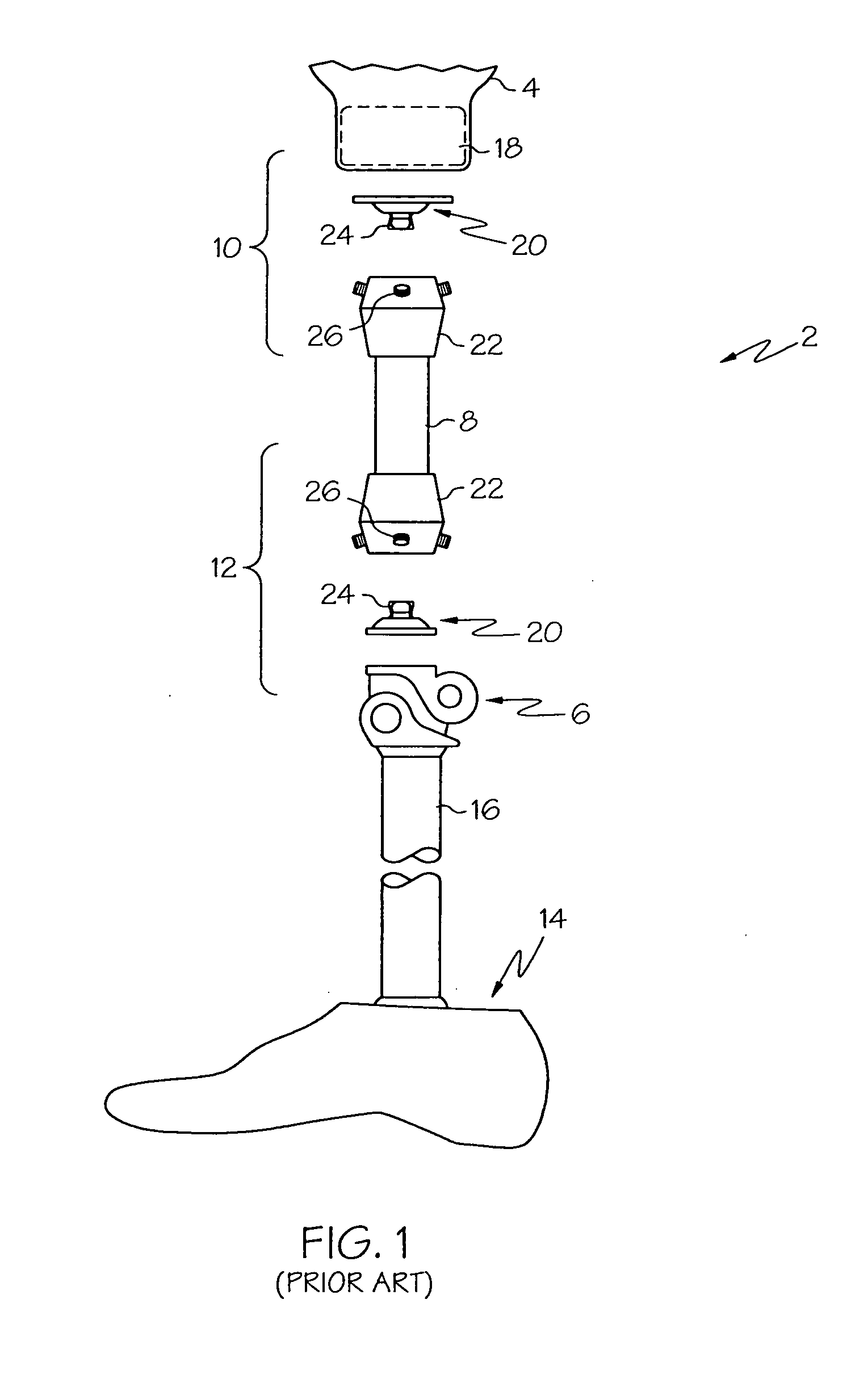 Prosthetic annular coupling socket adaptor with adjustable clamp