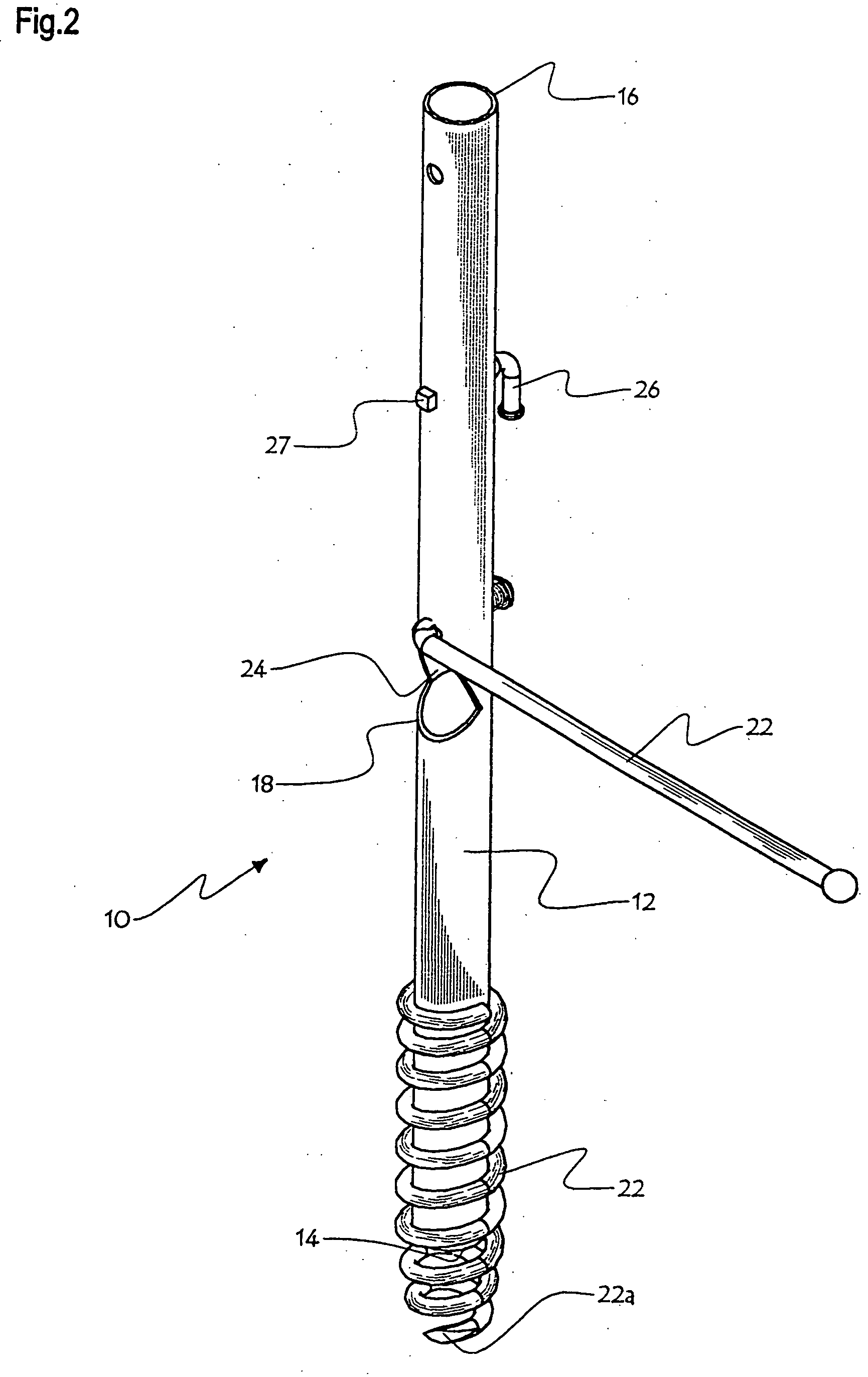 Support device designated to be anchored in the ground