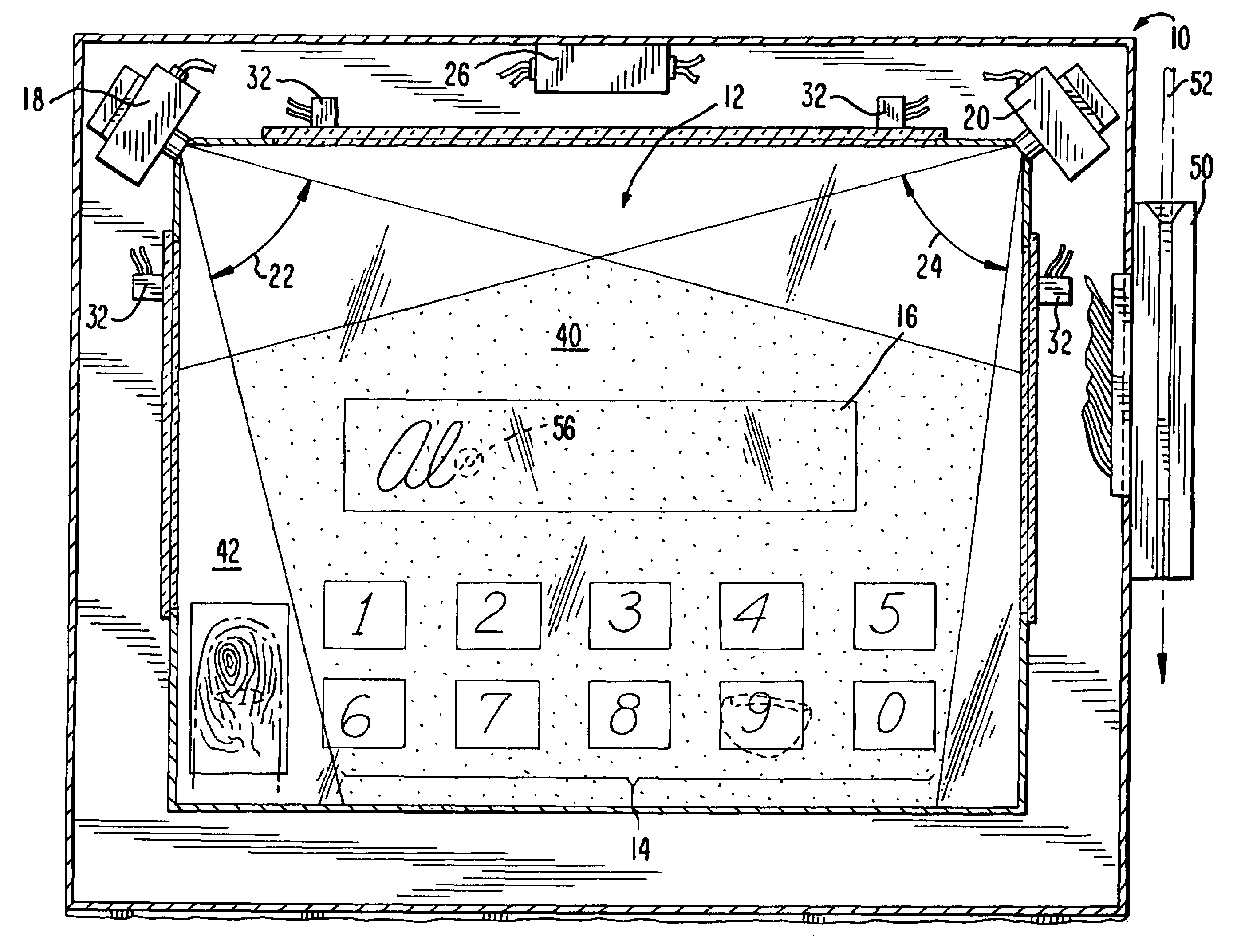 Optical touch screen arrangement