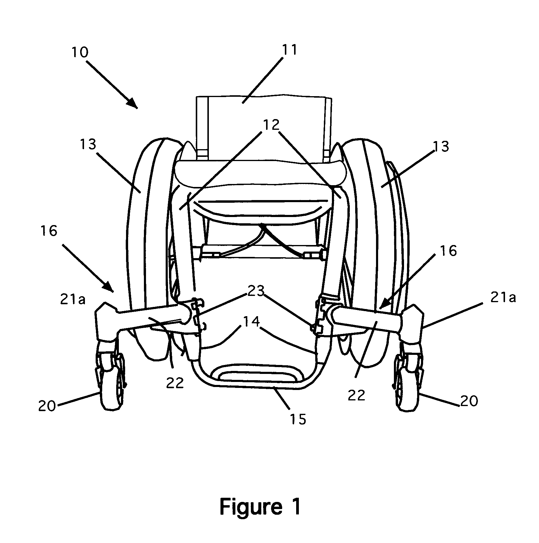 Wheelchair with easily changeable wheel sets