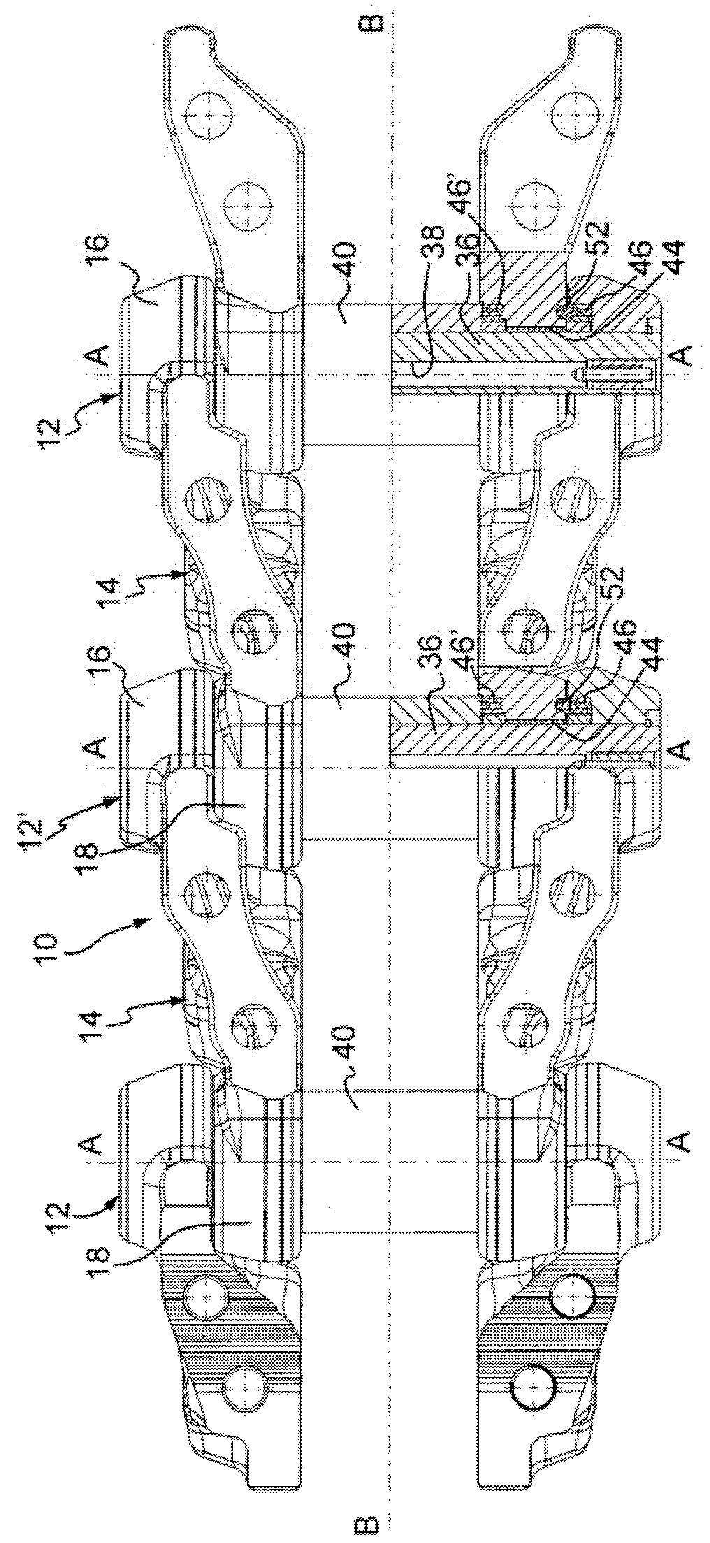 Track with rotating bushings for track-type vehicles with improved sliding bearing