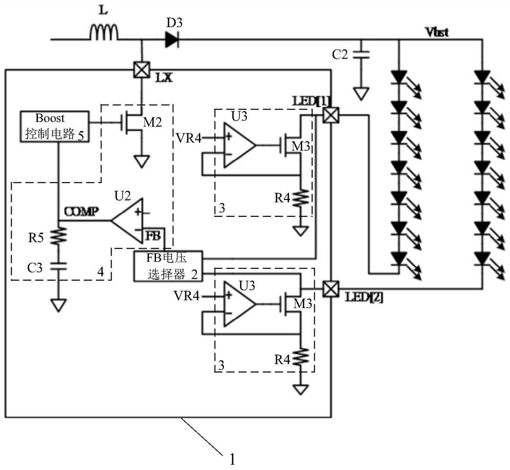 A multi-channel led drive circuit with open circuit fault detection function