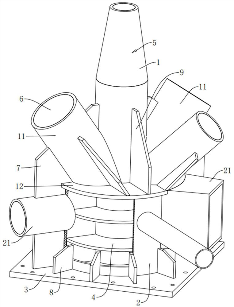 Large-span V-shaped truss structure system support node