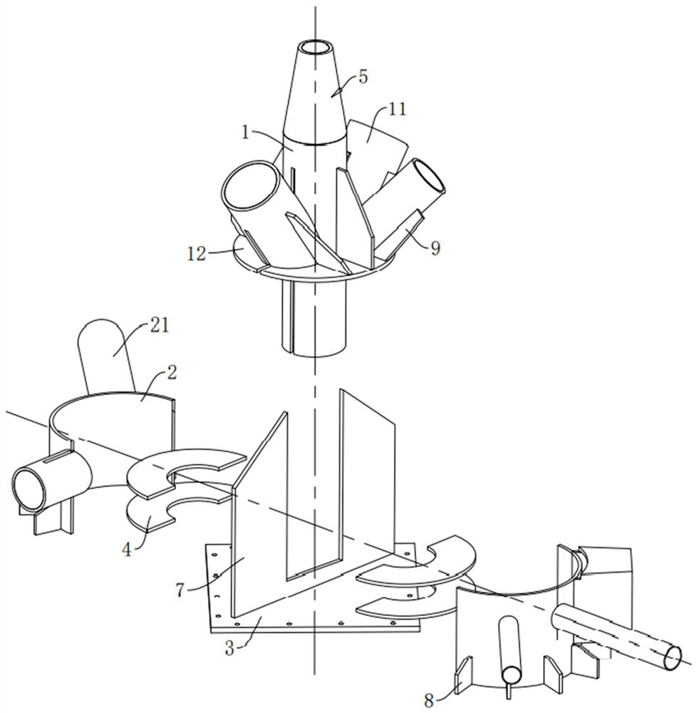 Large-span V-shaped truss structure system support node