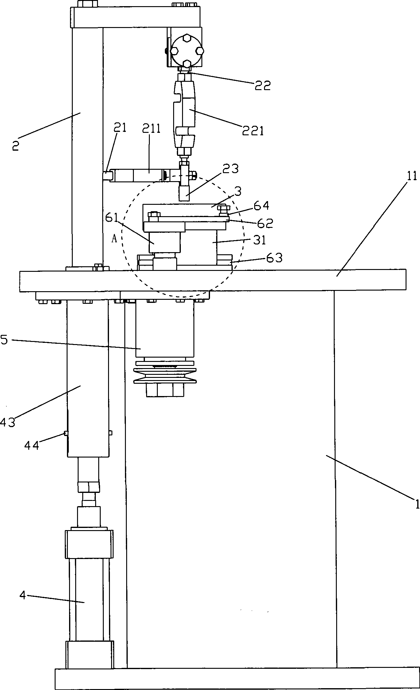 Pneumatic loading type friction wear testing machine