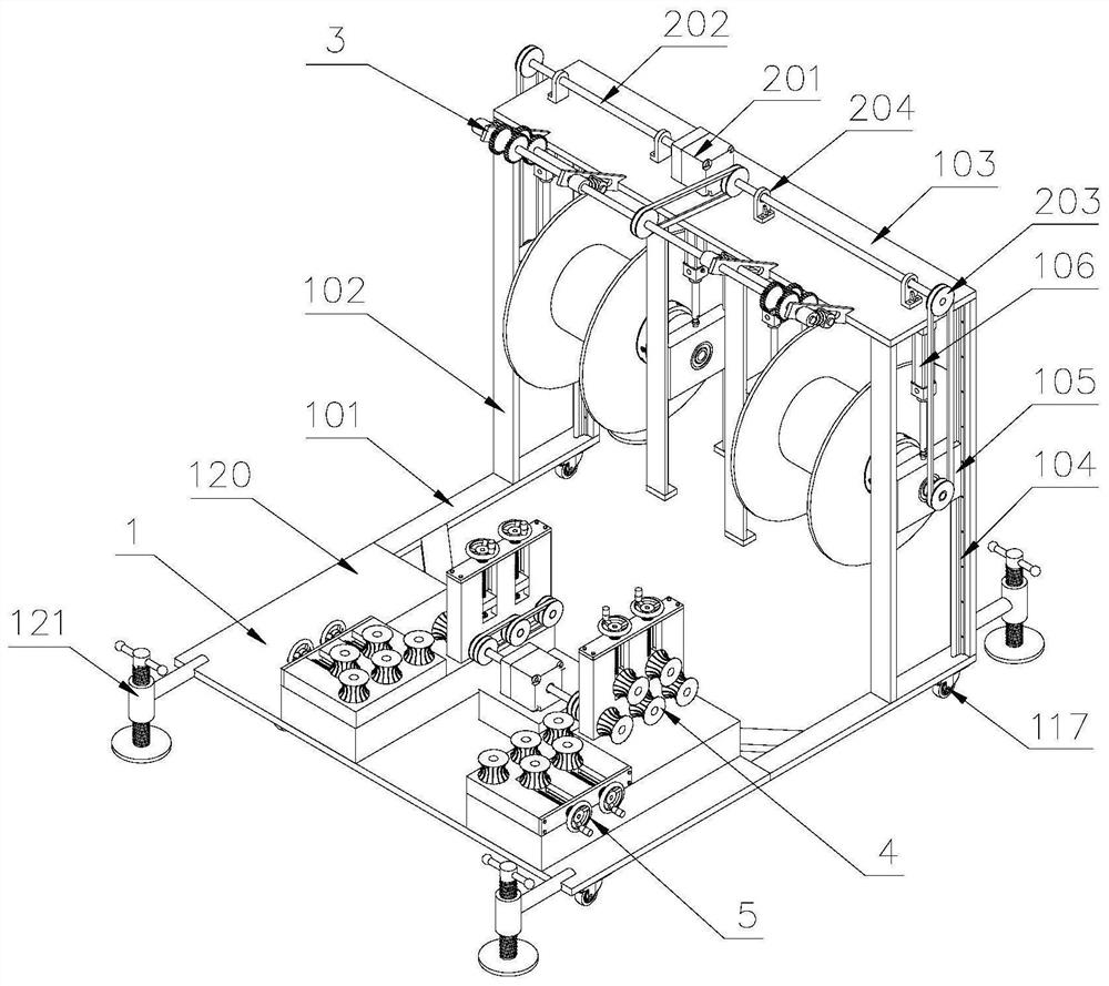 Multi-cable pay-off device for cable erection