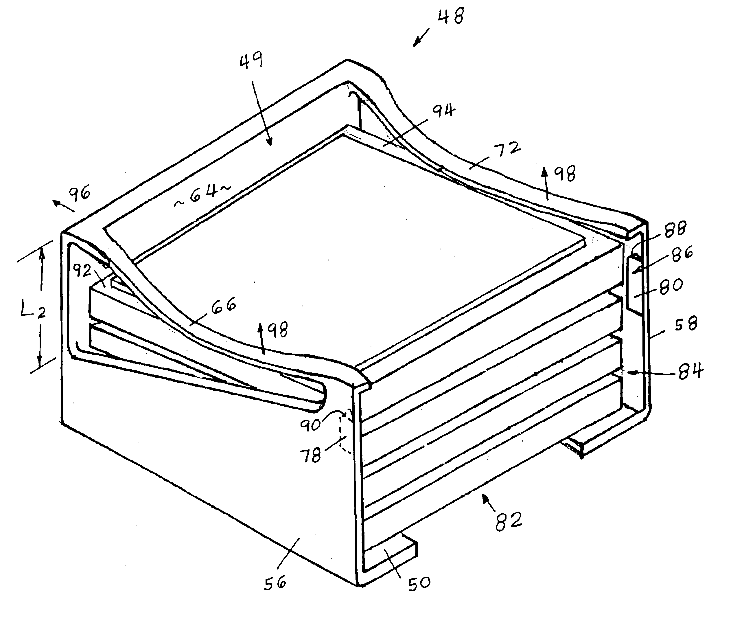 Open frame tray clip