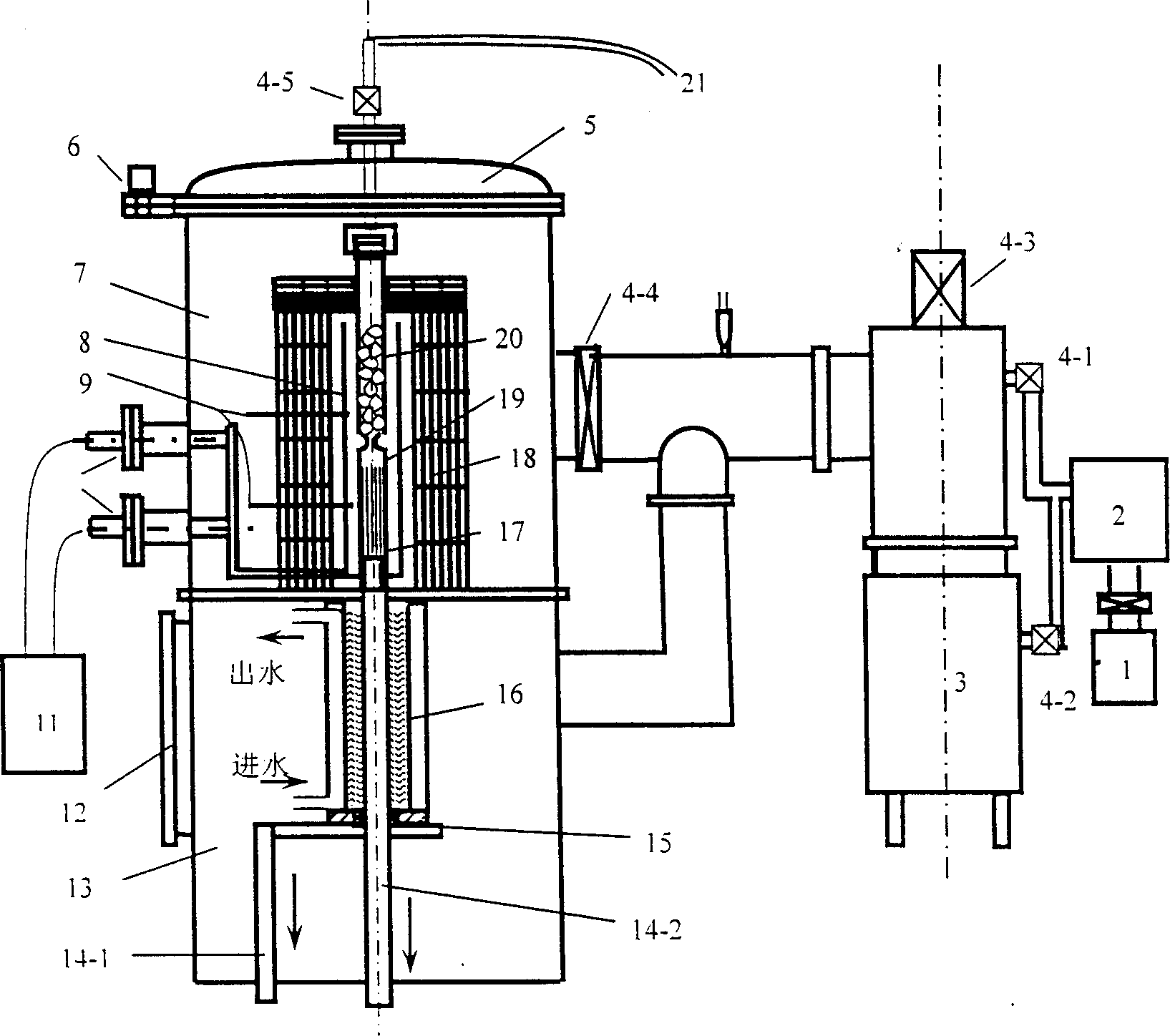 Method of preparing large non crystal/fiber composite material and tis equipment