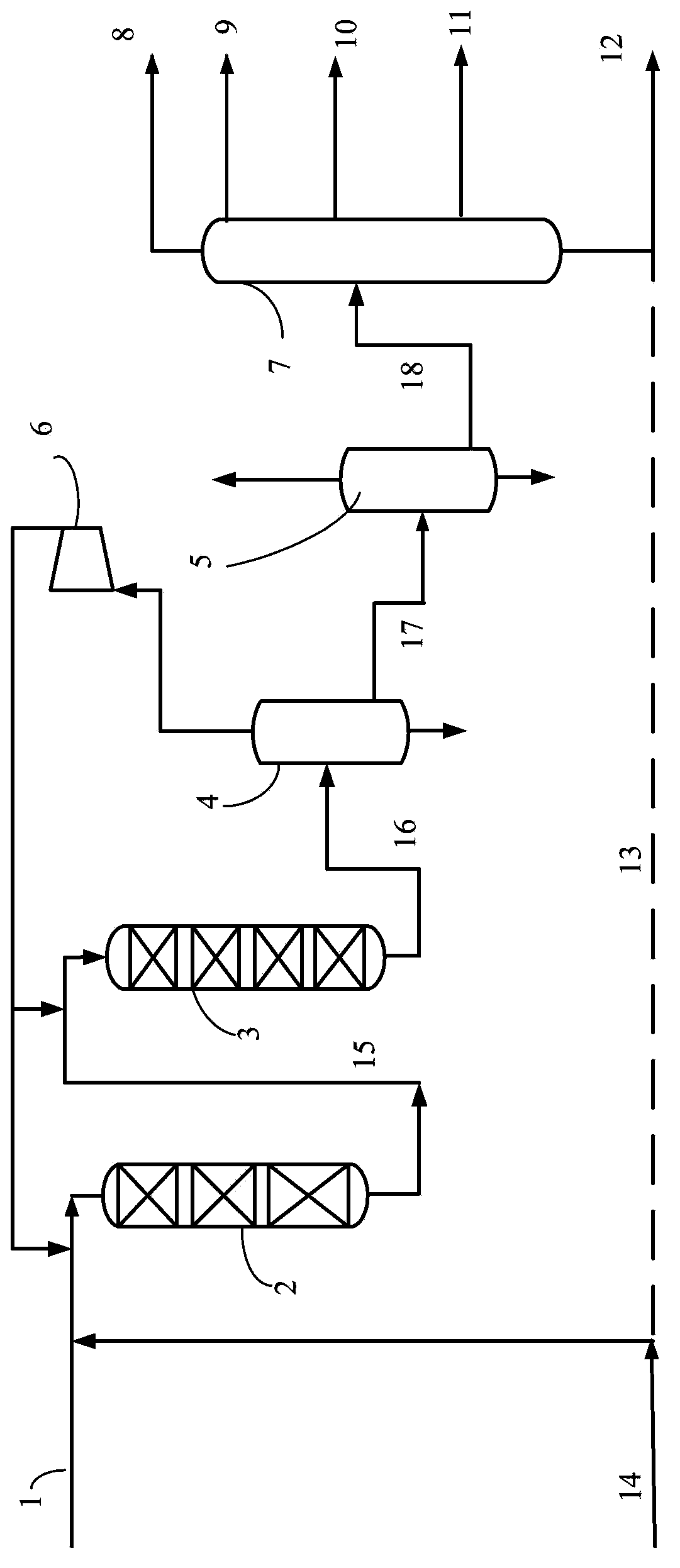 Hydro-cracking method for producing middle distillate and tail oil rich in chain alkane