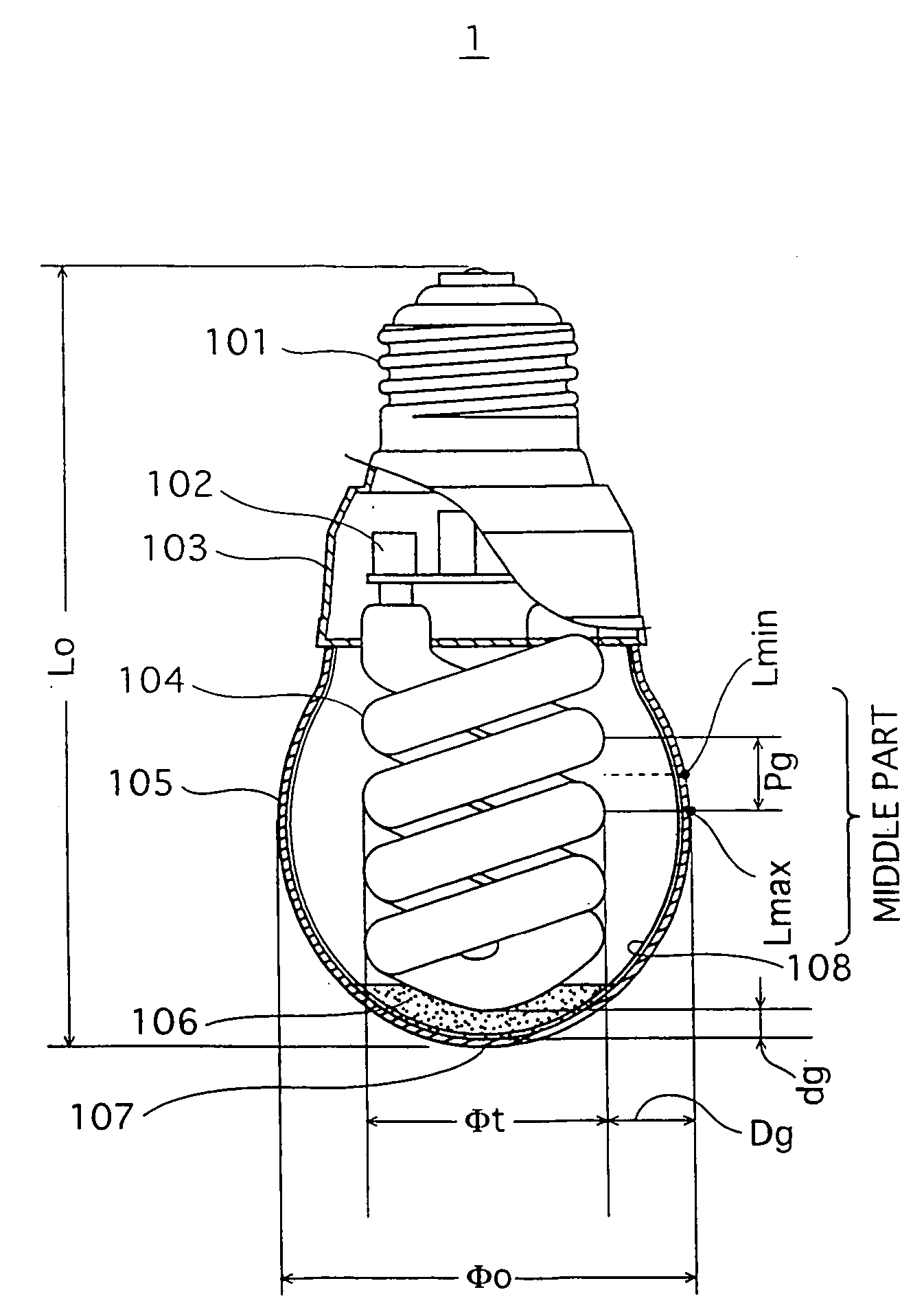 Compact self-ballasted fluorescent lamp, fluorescent lamp and helical glass tube