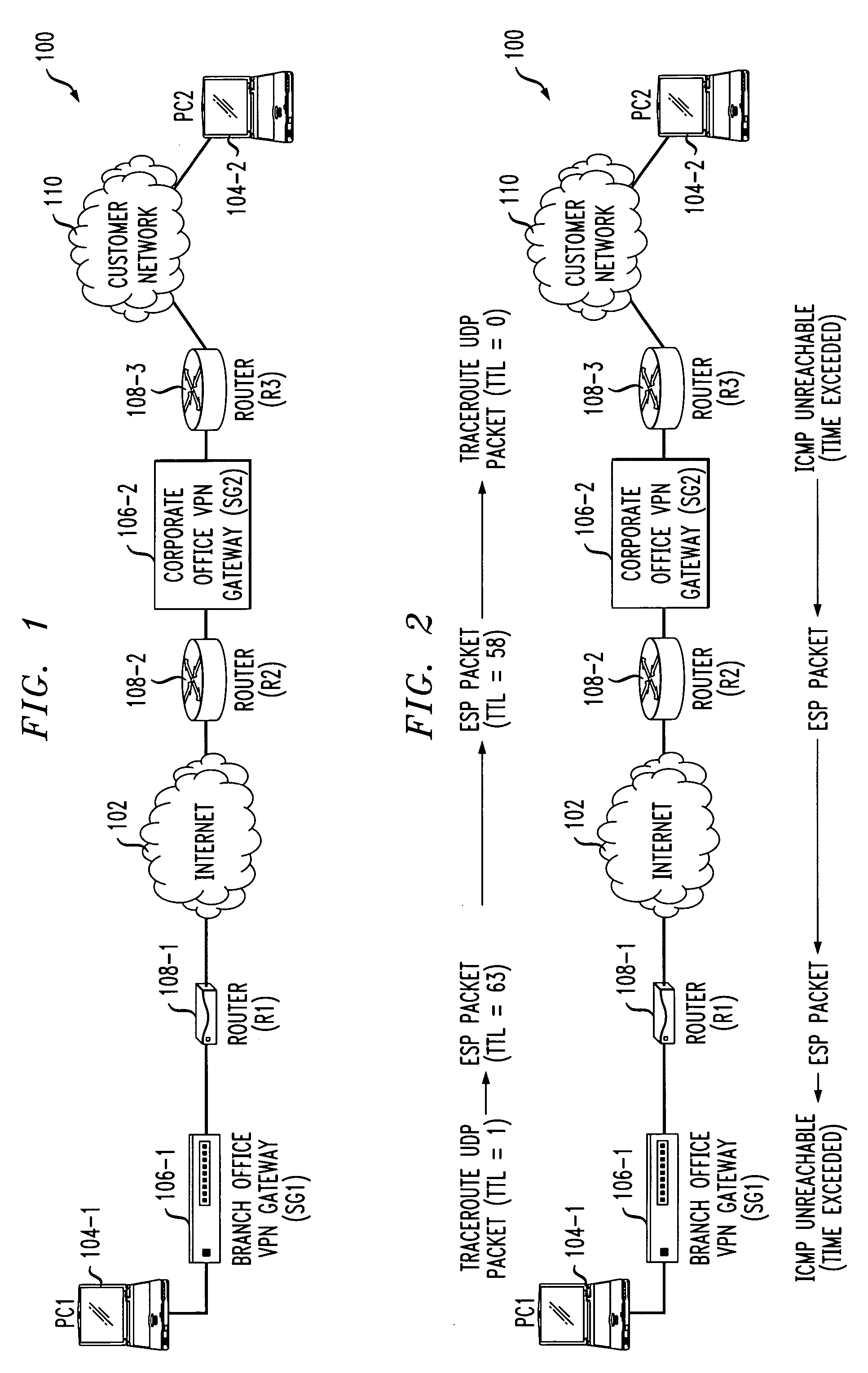 Automatic determination of connectivity problem locations or other network-characterizing information in a network utilizing an encapsulation protocol