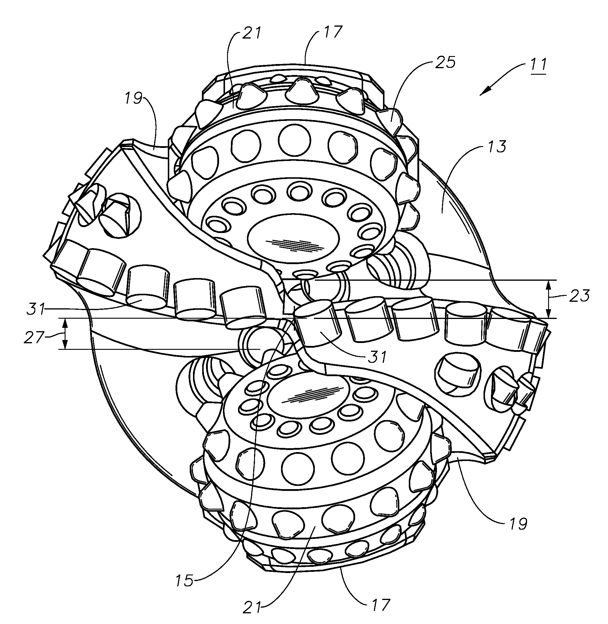 Modular hybrid drill bit