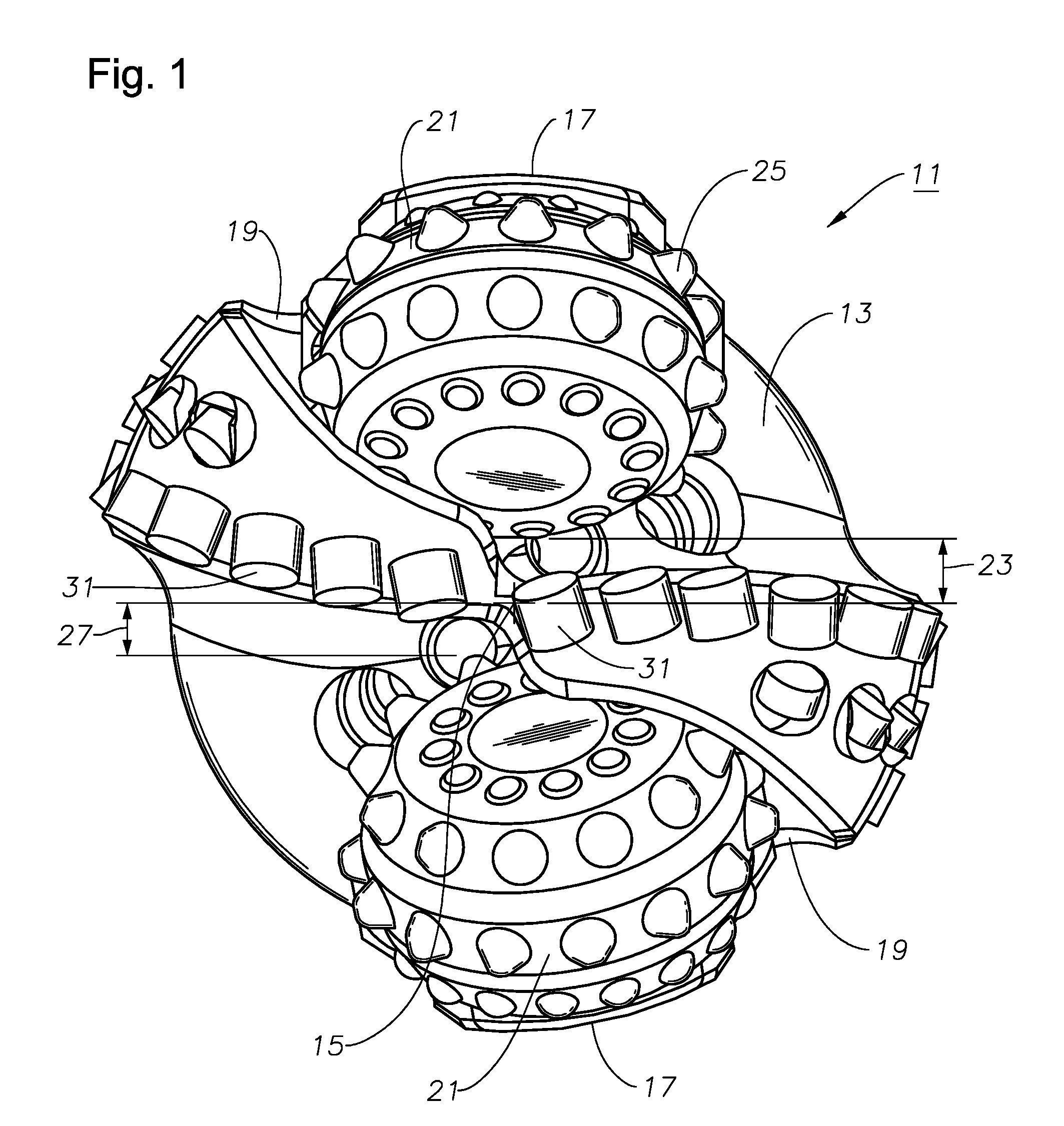 Modular hybrid drill bit