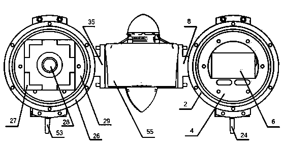 Dual-body underwater vehicle propelled by mixing bionic swing and propellers