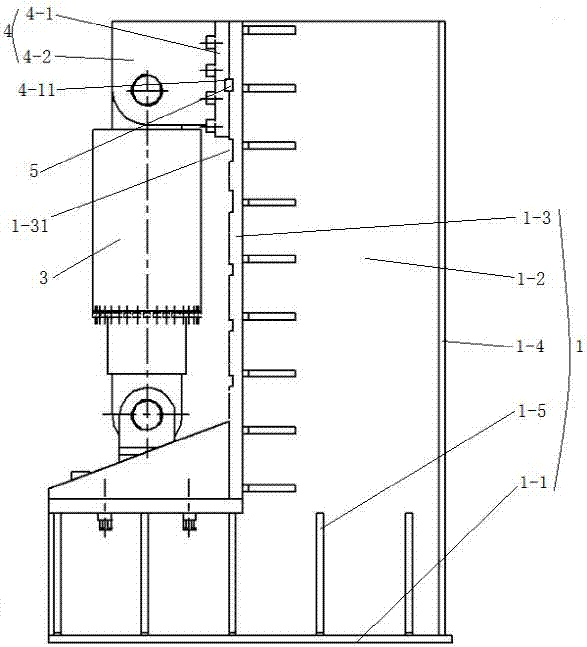 Suspension oil cylinder common-frame simulation test device for large mining truck