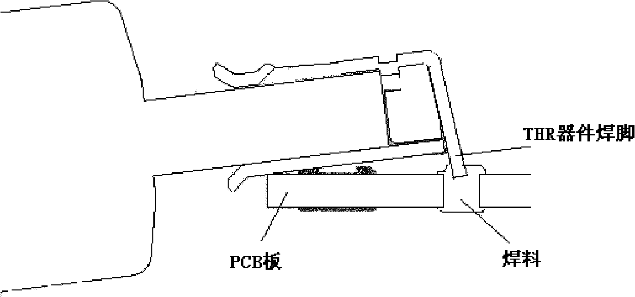 Method for soldering through-hole reflow device and printed circuit board