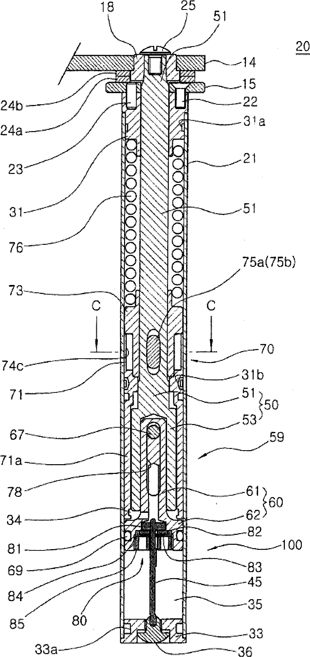 Buried type hinge apparatus having automatic return function