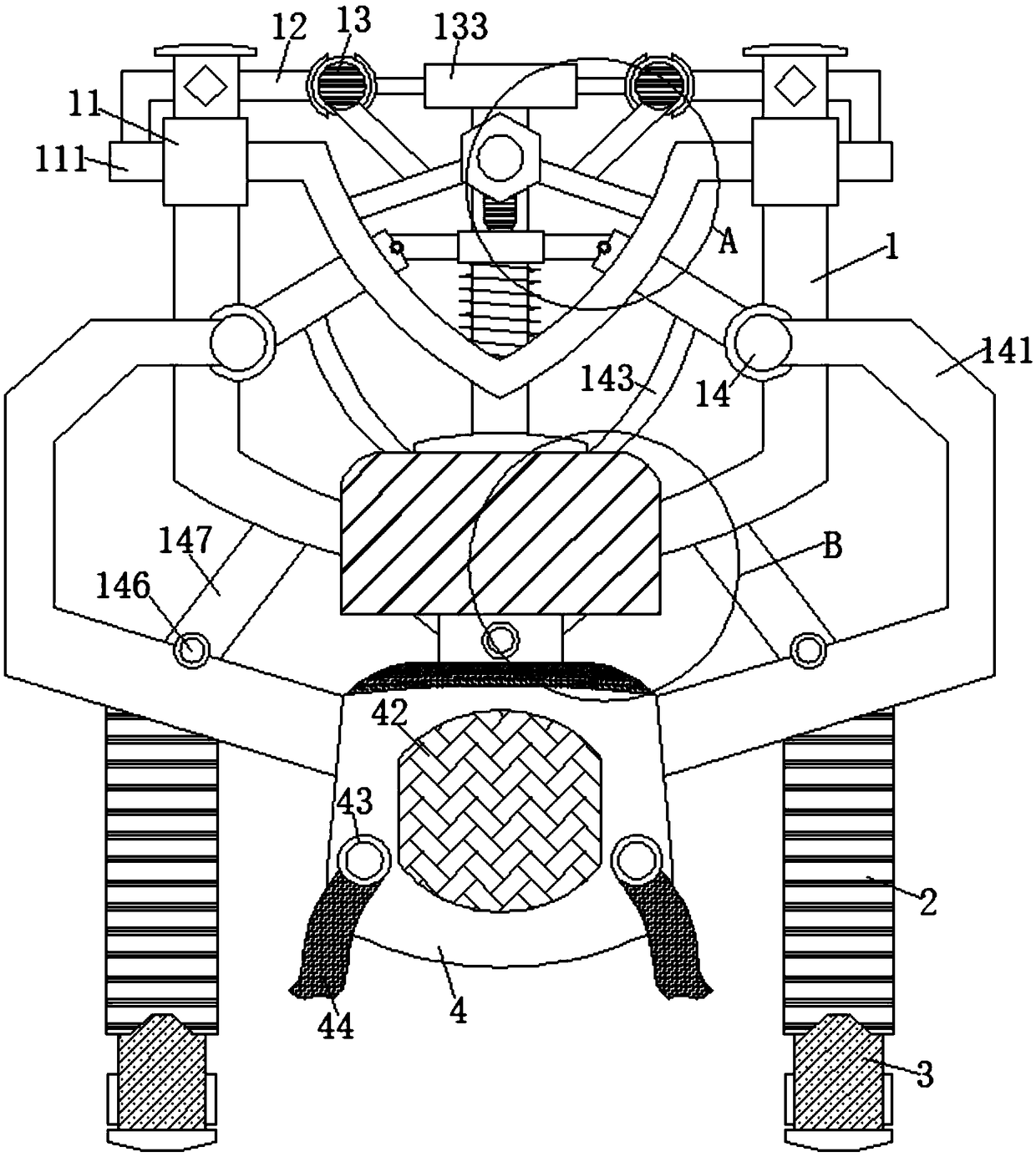 Training rehabilitation device for safe training of leg-disable people