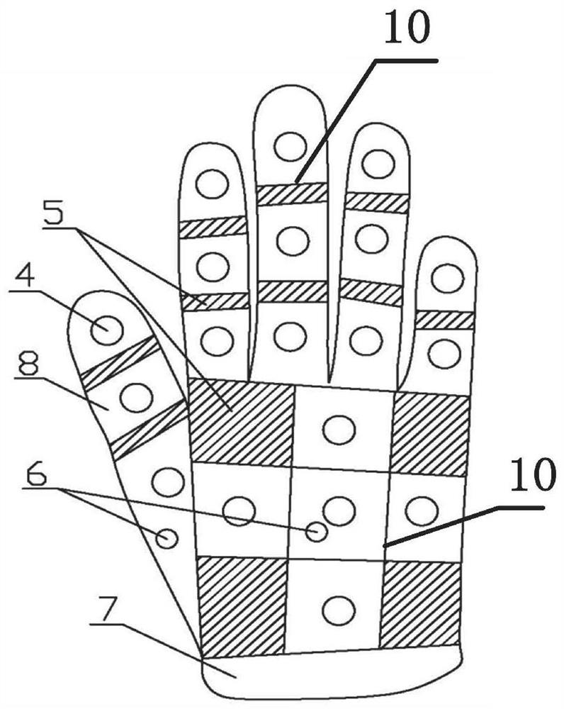 Glove type self-heating medicine holding bag