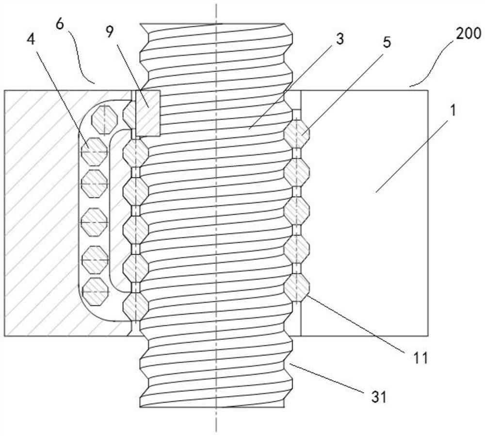 Biconical roller lead screw pair with large bearing capacity and high rigidity