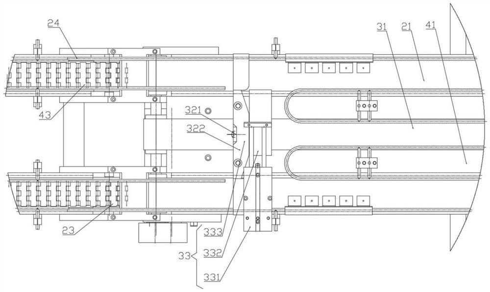 Automatic stamping cover conveying production line with three channels changed into two channels