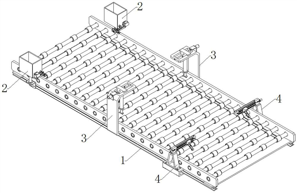 Glass production line cooling and edge-breaking device